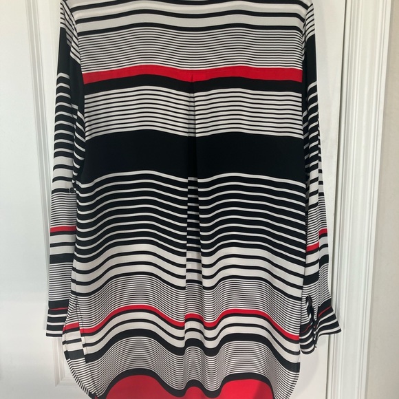 Chico's Black and Red Striped Blouse - Picture 2 of 2